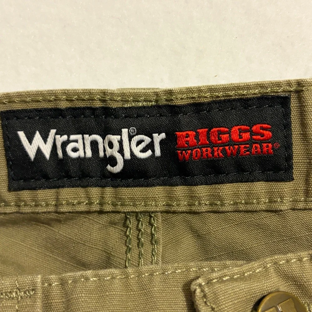 Wrangler Riggs Workwear Mens Bark Brown Ripstop Cargo Pants 3W060BR 30x30